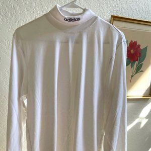 Adidas High Collar White Long Sleeve Shirt